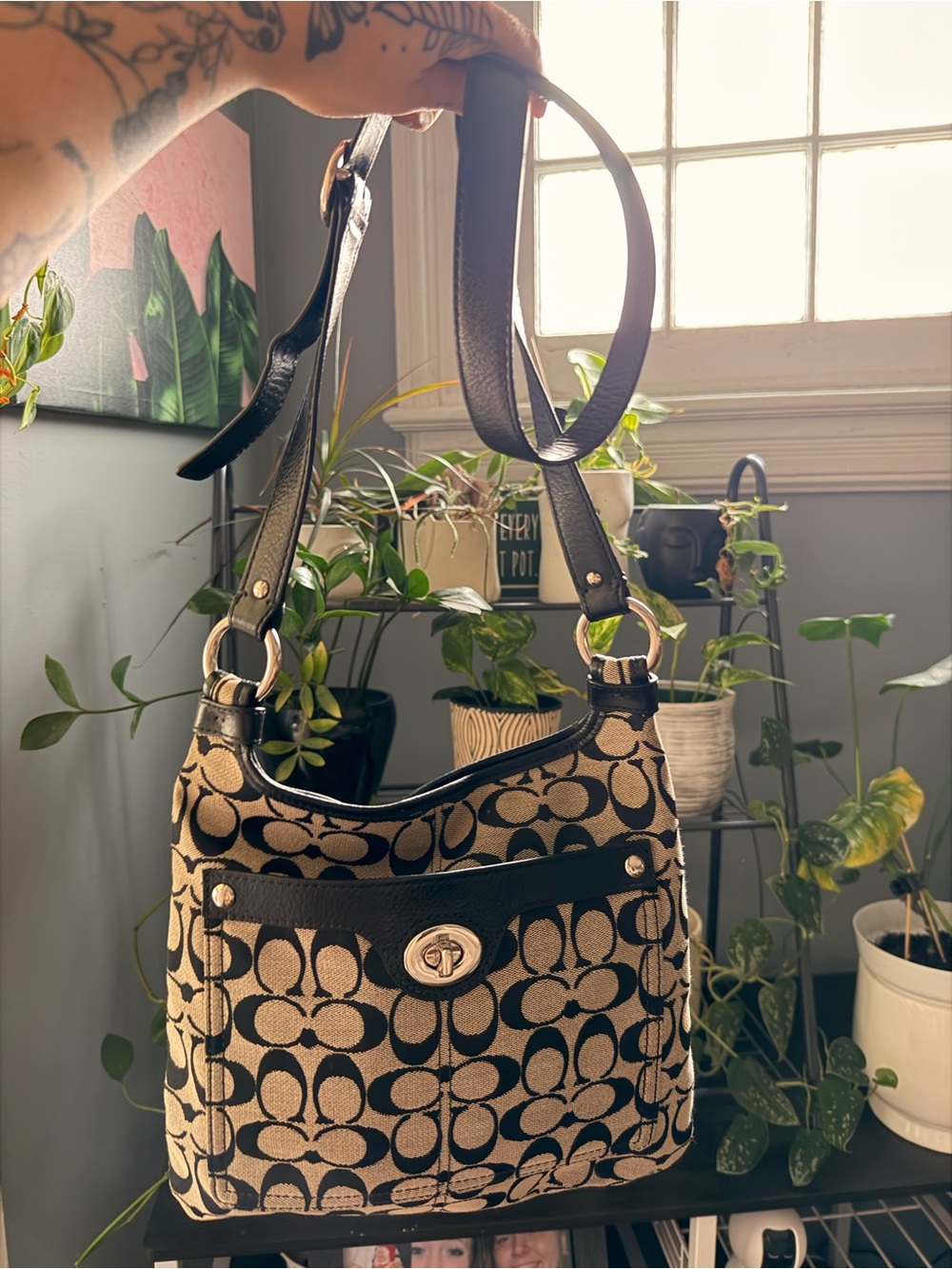 Coach Penelope Signature Hippie Crossbody Messenger Bag